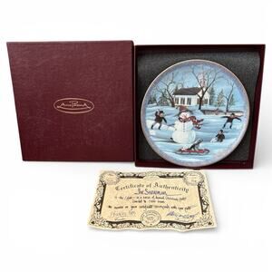 Anna Perenna "The Snowman" P Buckley Moss Porcelain Plate Germany COA #1035